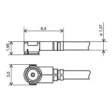 U.FL(f) to SMA(f) PCB mount/cable straight THD, LP-088 10cm