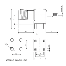 U.FL(f) to SMA(f) PCB mount/cable straight THD, LP-088 10cm