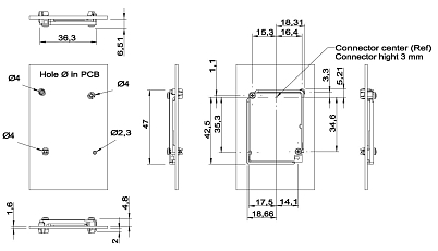 Mounting clip for 75,6x