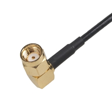 Antenna WiFi Adhesive U25, 2.4/5 GHz, 2.5 dBi, RP-SMA (pin f) RA, RG174DS/0.2m, black tubing sleeve
