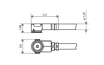 RF cable adaptor U.FL(f) to SMA(f) BH, LP-088, 8cm, Heat shrink tube