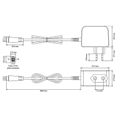 Power supply 9V / 1A, 4-pin connector