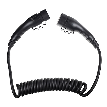 Charging cable - Type 2 / Type 2, 3x16A, 400V, 4m/2.4m, spiral