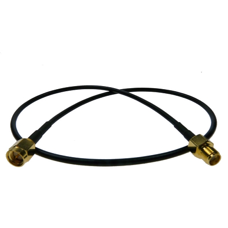 RF cable adaptor SMA(m) to SMA(f), RG174 A/U, 1 m